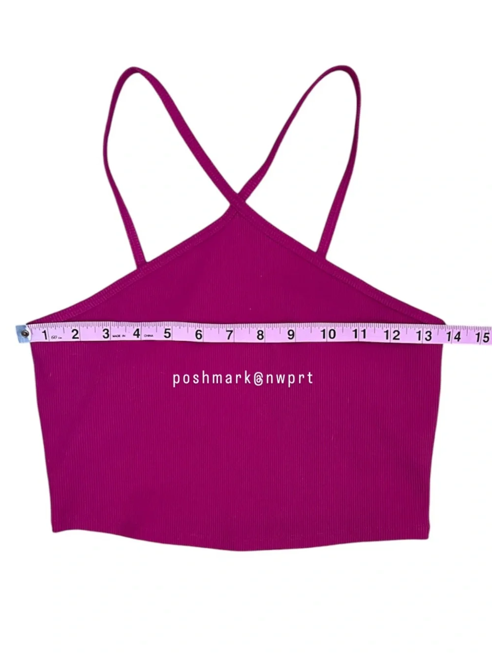ALO 💓 Goddess Cross Top Halter Crop Tank Magenta Crush Hot Pink S Small